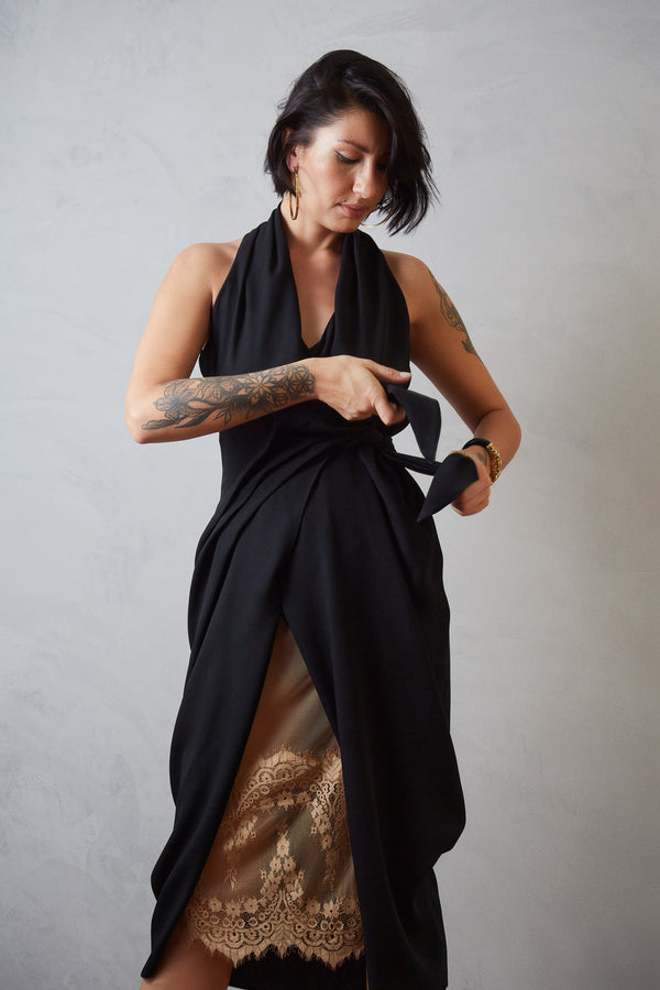 Anágua midi em tule e renda - Leonora