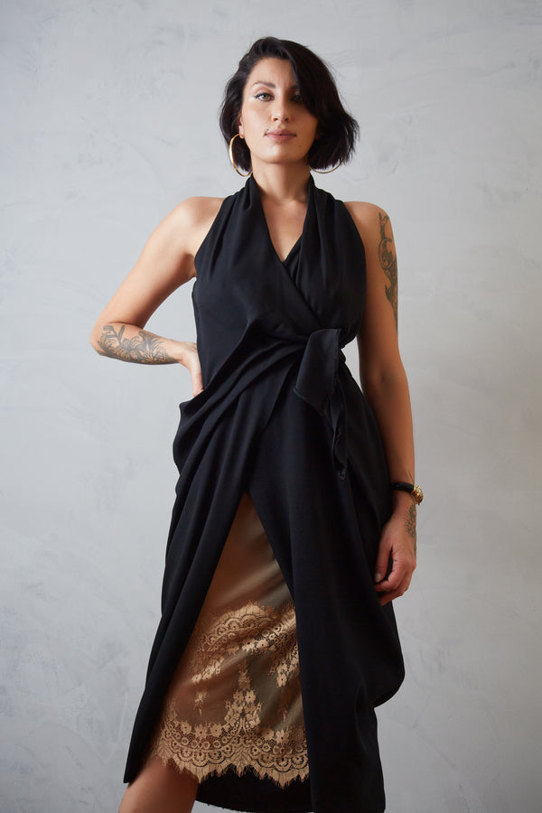 Anágua midi em tule e renda - Leonora