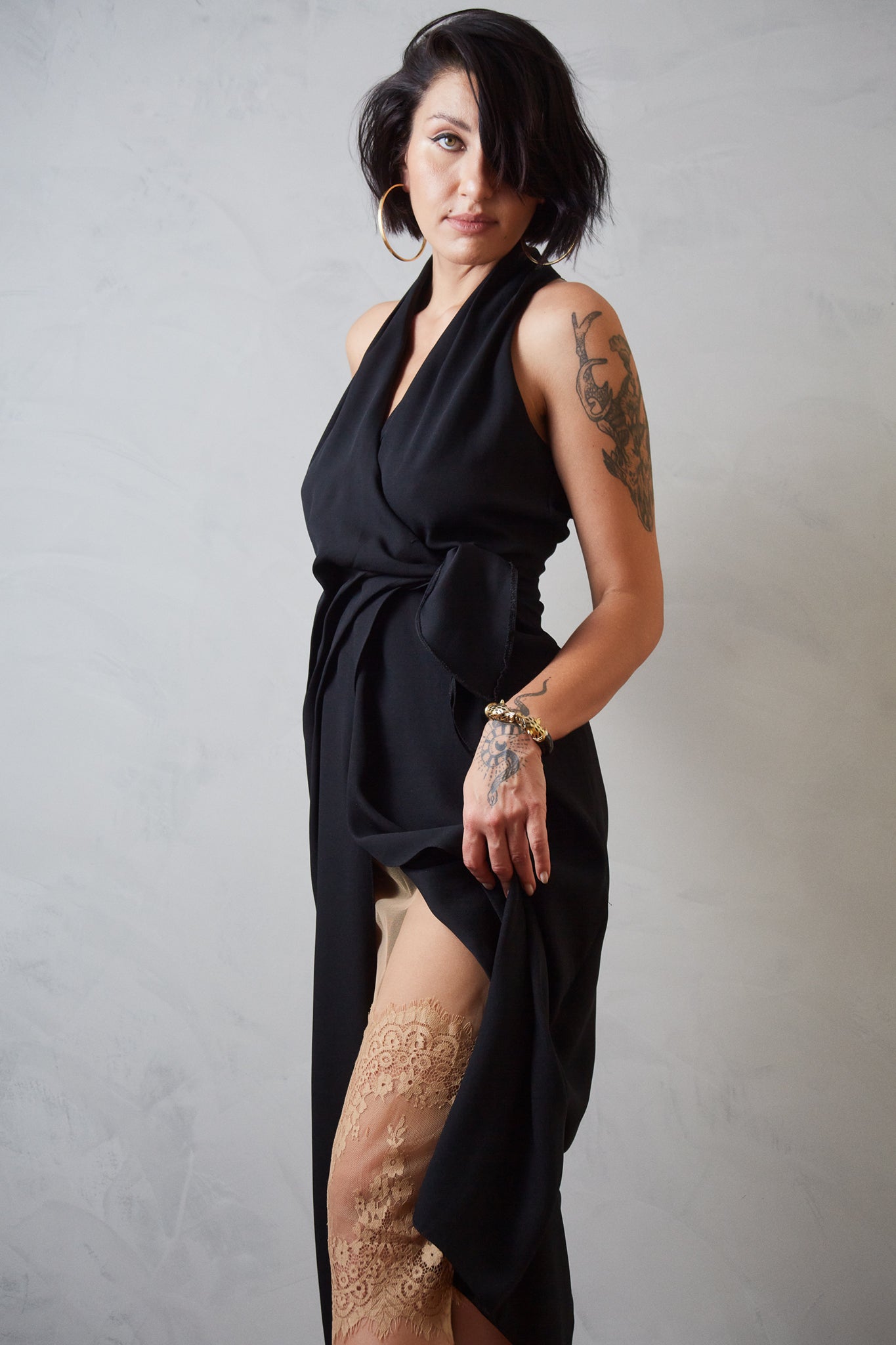 Anágua midi em tule e renda - Leonora