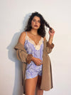 Macaquinho sleepwear em seda - Mirella Lavanda