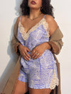Macaquinho sleepwear em seda - Mirella Lavanda