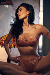 Top com aro em tule bordado - Susan