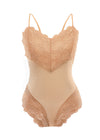 Body com decote V em tule e renda - Musa