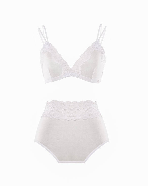 Top triângulo em tule e renda - Carine