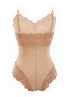 Body com decote V em tule e renda - Musa