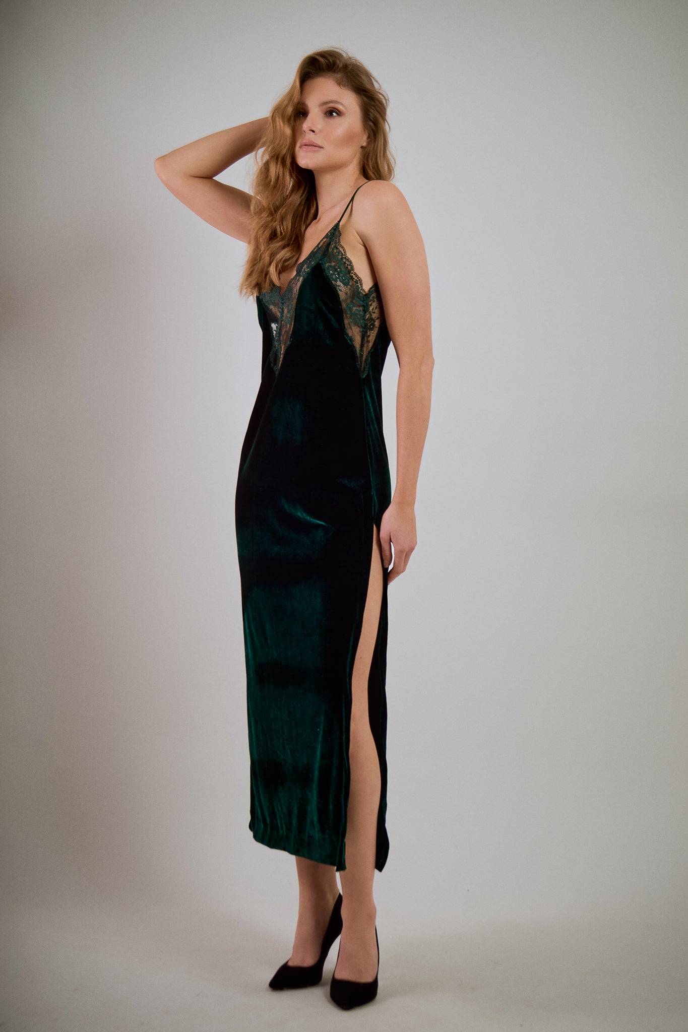 Vestido/Camisola em veludo - Slip