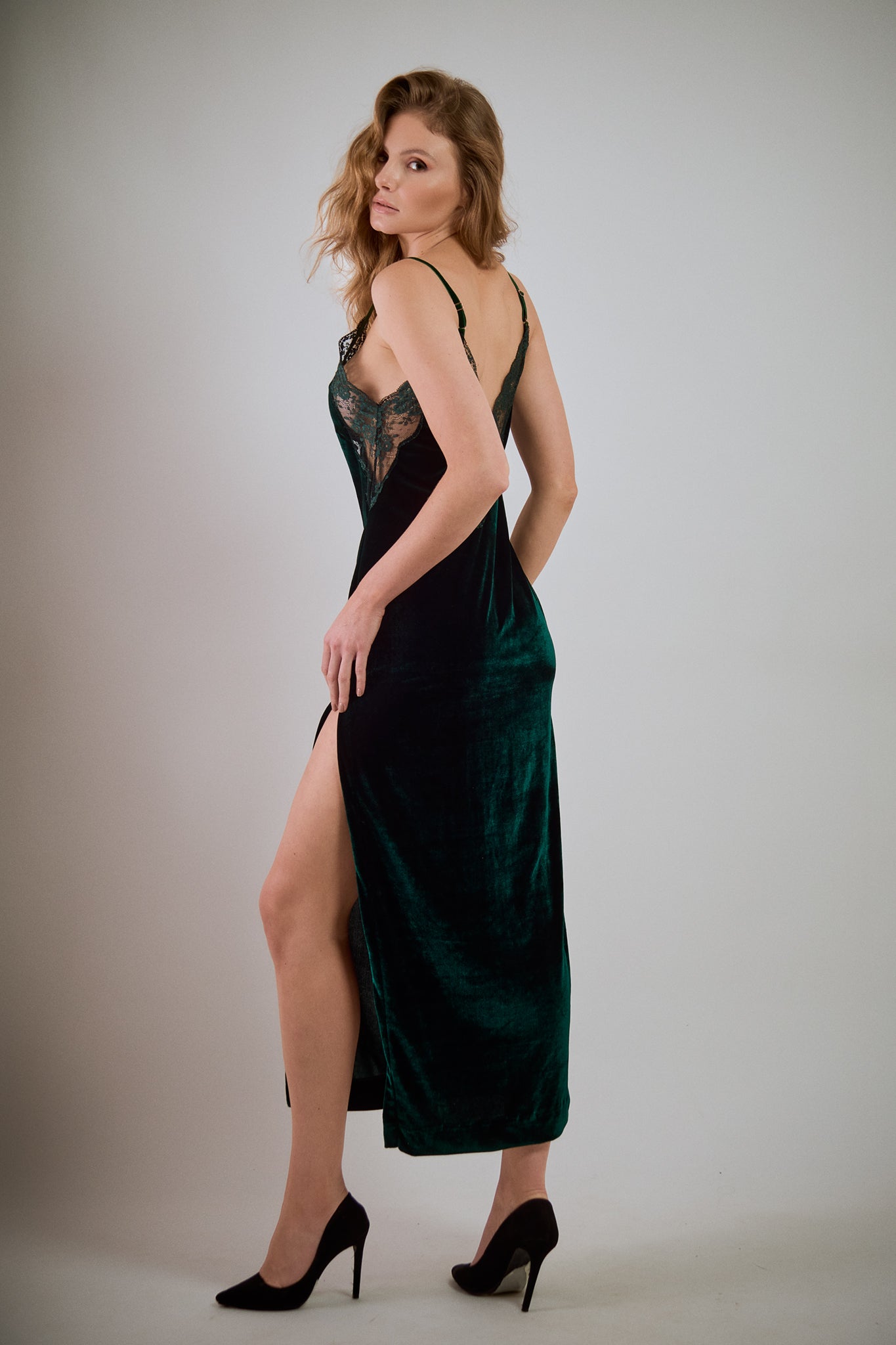 Vestido/Camisola em veludo - Slip