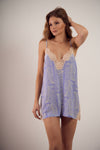 Macaquinho sleepwear em seda - Mirella Lavanda