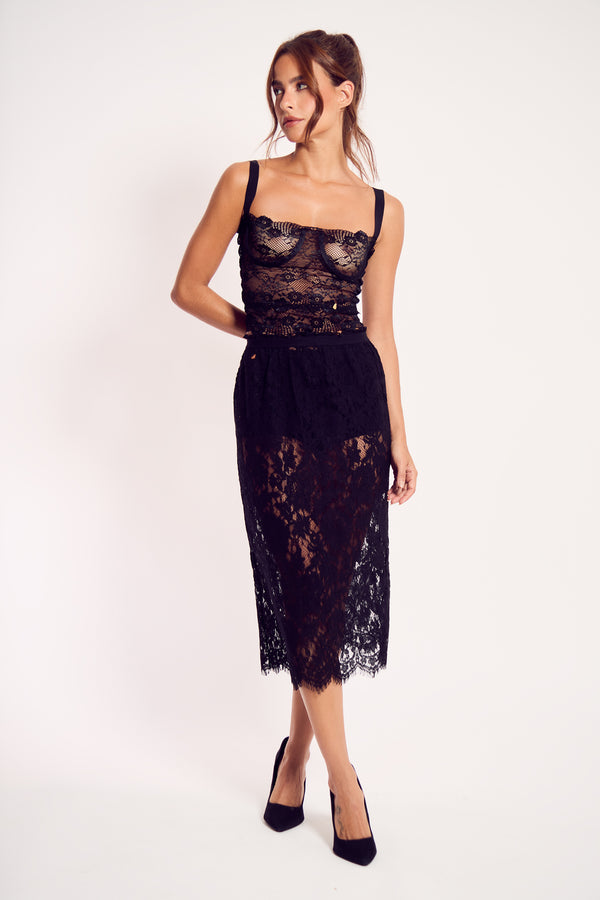 Anágua midi em renda - Chloé