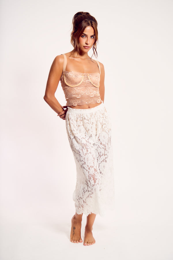 Anágua midi em renda - Chloé
