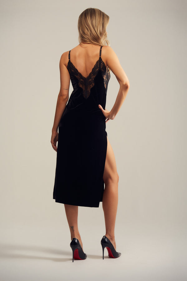 Vestido/Camisola em veludo - Slip