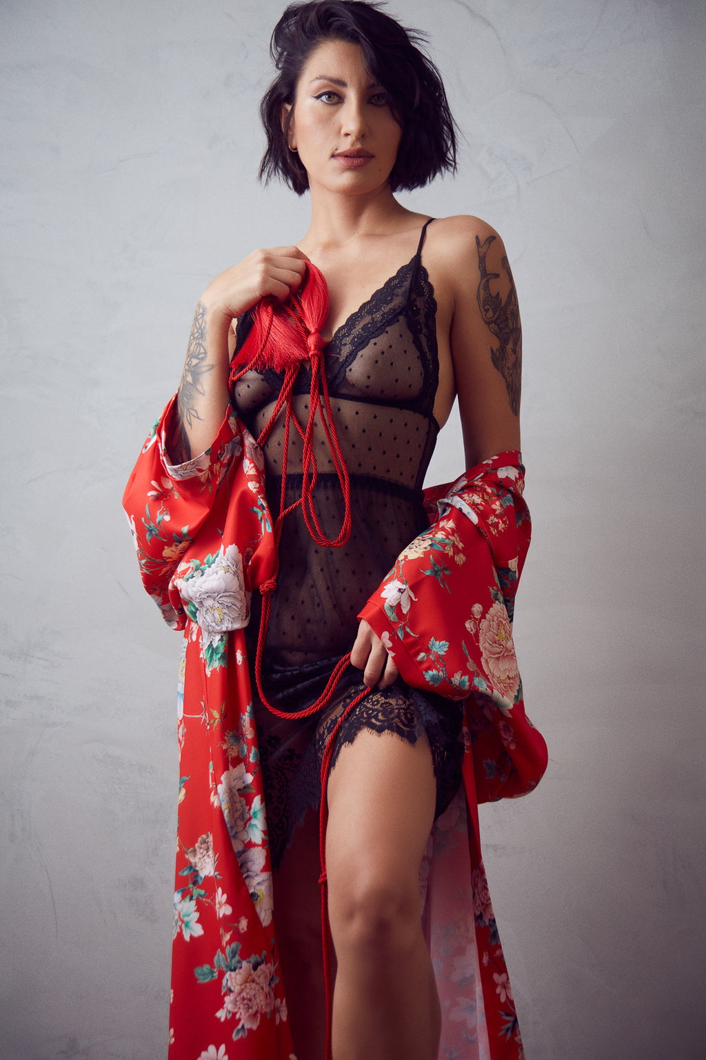 Body em tule de poá e renda - Lovers