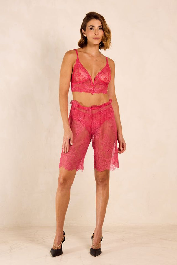 Top com decote V em renda - Musa