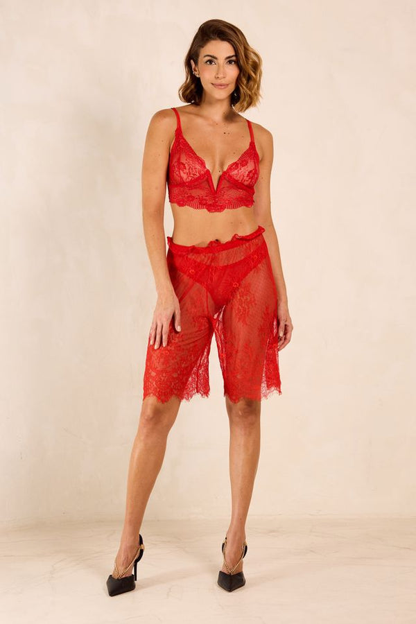 Top com decote V em renda - Musa